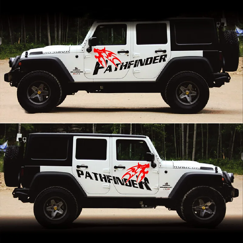 

Creative Modified Wolf Pathfinder Body Door Sticker Vinyl Graphics Wrap Accessories Decal for Jeep Wrangler TJ JK CJ TJ YK JL X