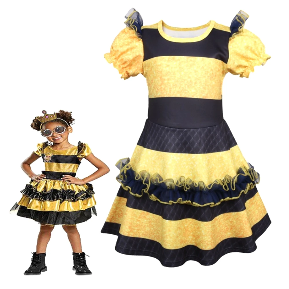 

LOL Surprise! Lol Doll Cosplay Queen Bee Dress Skirt Girls Toddler Deluxe Halloween Carnival Fancy Dress Costume Outfit Gift