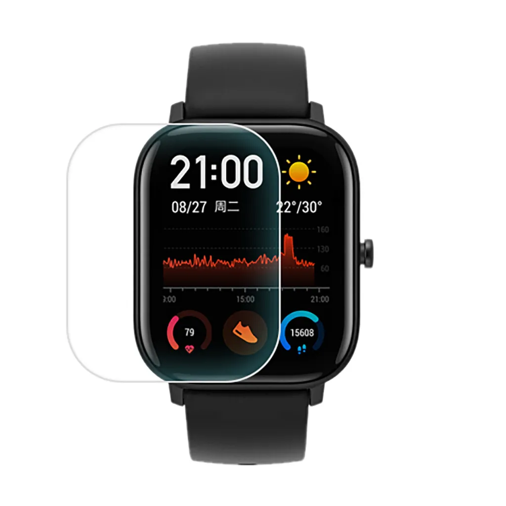 Защитная пленка для экрана Huami Amazfit GTS мягкая прозрачная 5 шт. | Электроника