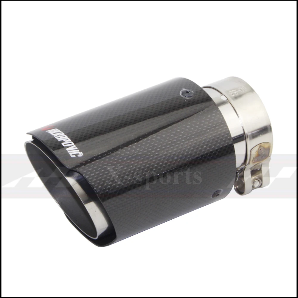 Akrapovic гладкая ткань Глянцевая углеродная выхлопная система автомобиля глушитель обычный наконечник хвостовые трубы универсальные прямые серебряные из нержавеющей стали