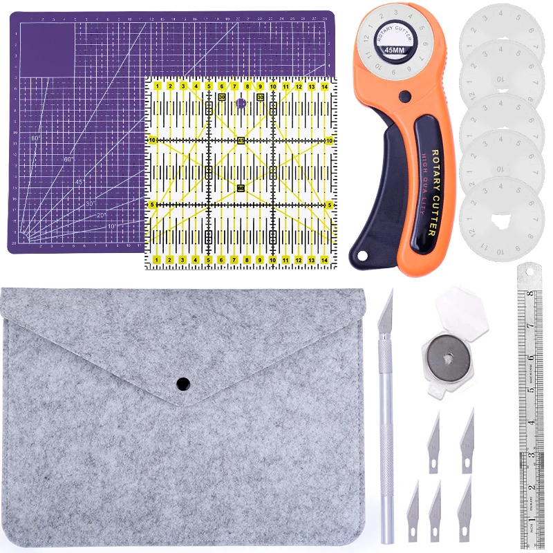 LMDZ Rotary Cutter Set with Cutting Mat Patchwork Ruler Carving Knife Kit for Sewing and Quilting Leather Tools | Дом и сад