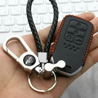 handmade luminous leather car key cover for honda hrv civic accord crv fit odyssey city jzze keychain accessories