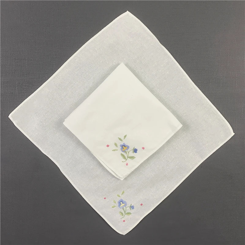 Set of 50 Fashion Children's Handkerchief Baby Hankies Children' s Handkerchiefs Towel Cotton Color embroidery Floral 10x10-inch |