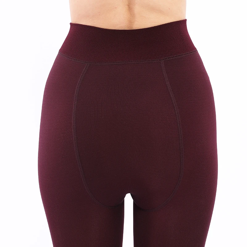 Женские зимние теплые леггинсы CHLEISURE бархатные плотные с высокой талией модные