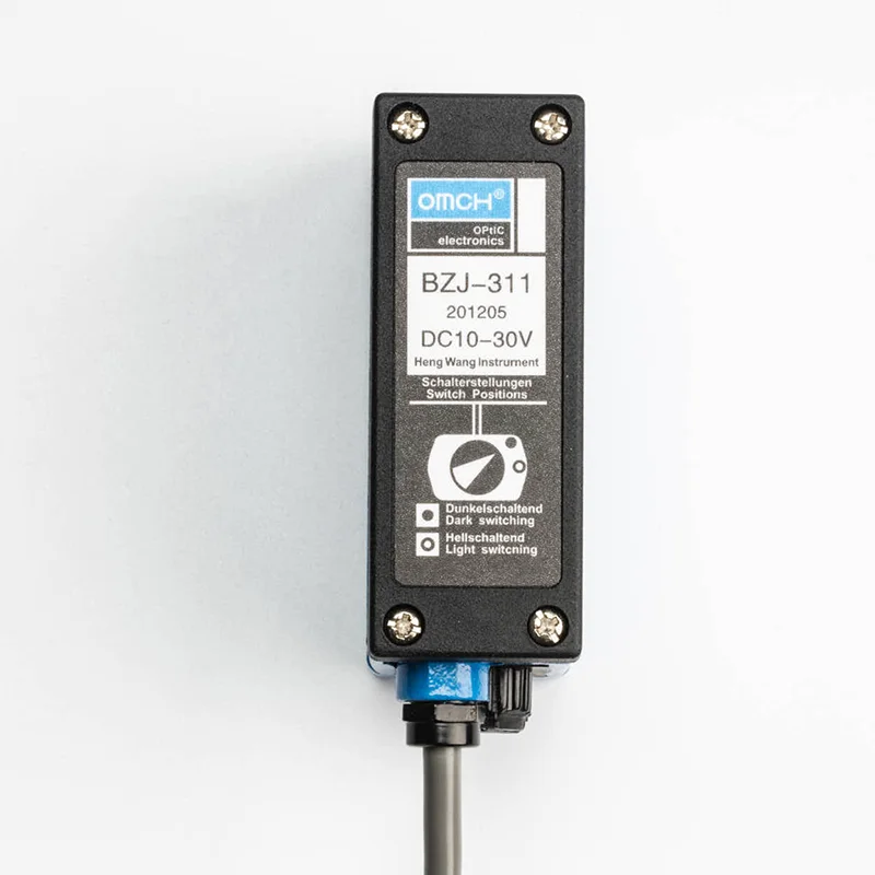 

OMCH Color code sensor BZJ311 10-30V mark detection photoelectric switch color mark sensor NPN coaxial light source photocell