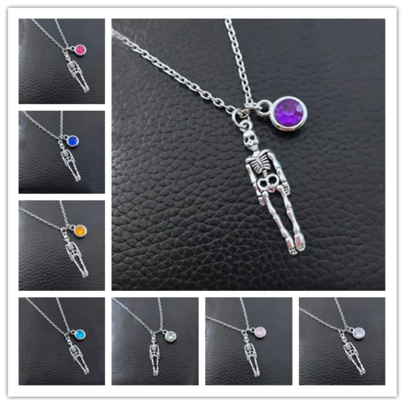 1 шт. винтажное ожерелье в стиле панк с пиратским черепом и камнем на день