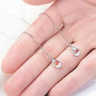 Женские длинные серьги-подвески с лунным камнем, в форме капли воды