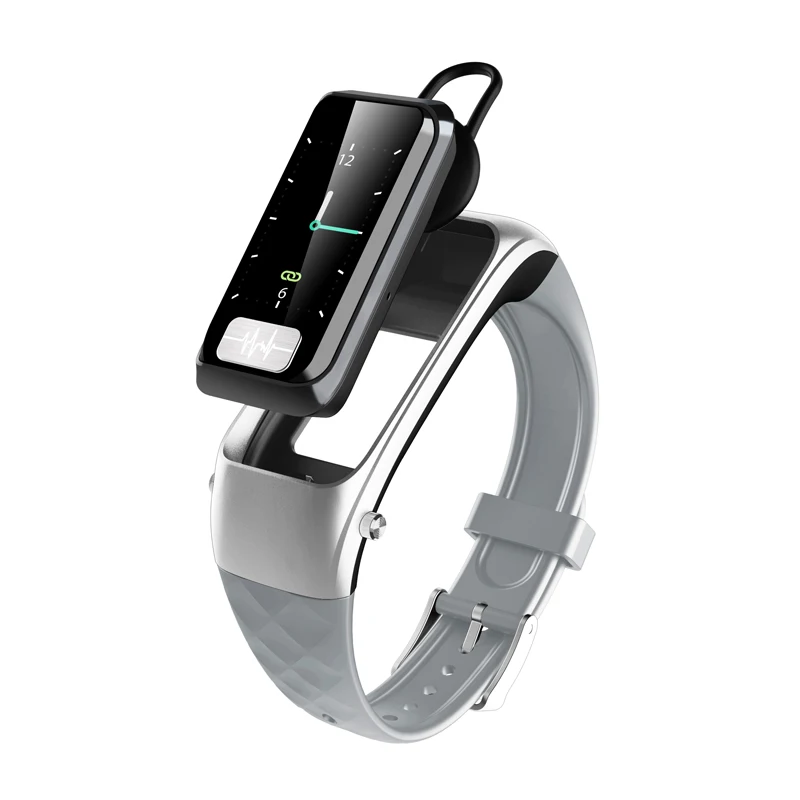 Silver 696 H207 умный браслет Bluetooth наушники 2 в 1 ECG+ PGG Пульс кровяное кислородное кровяное давление напоминание функция вызова часы - Цвет: Silver