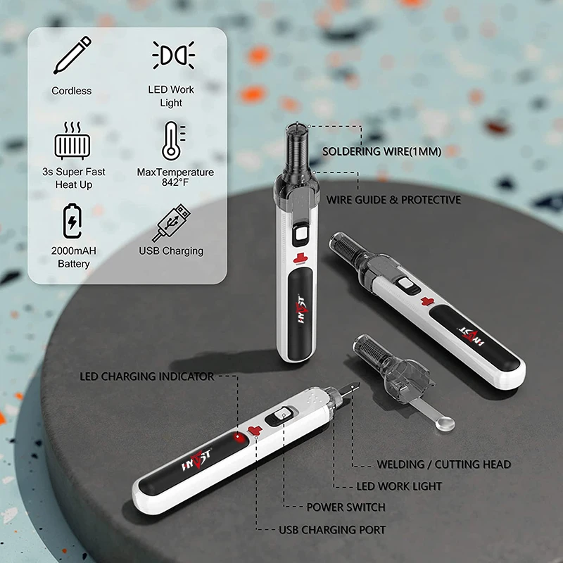 Портативный беспроводной паяльник HYVST 4 В электронный 3s сверхбыстрое нагревание