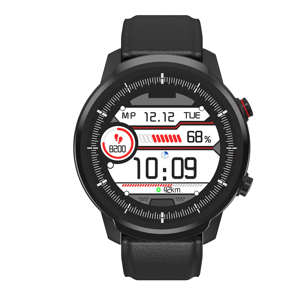 Black Leather Band SENBONO S10 1,3" Full Touch умные часы BT4.0 фитнес Шагомер калорий мониторинг сердечного ритма умные часы для IOS Android телефон - Цвет: Black Leather Band