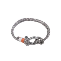 fashion jewelry leather rope bracelet charm link chain stainless steel bangle for party good look