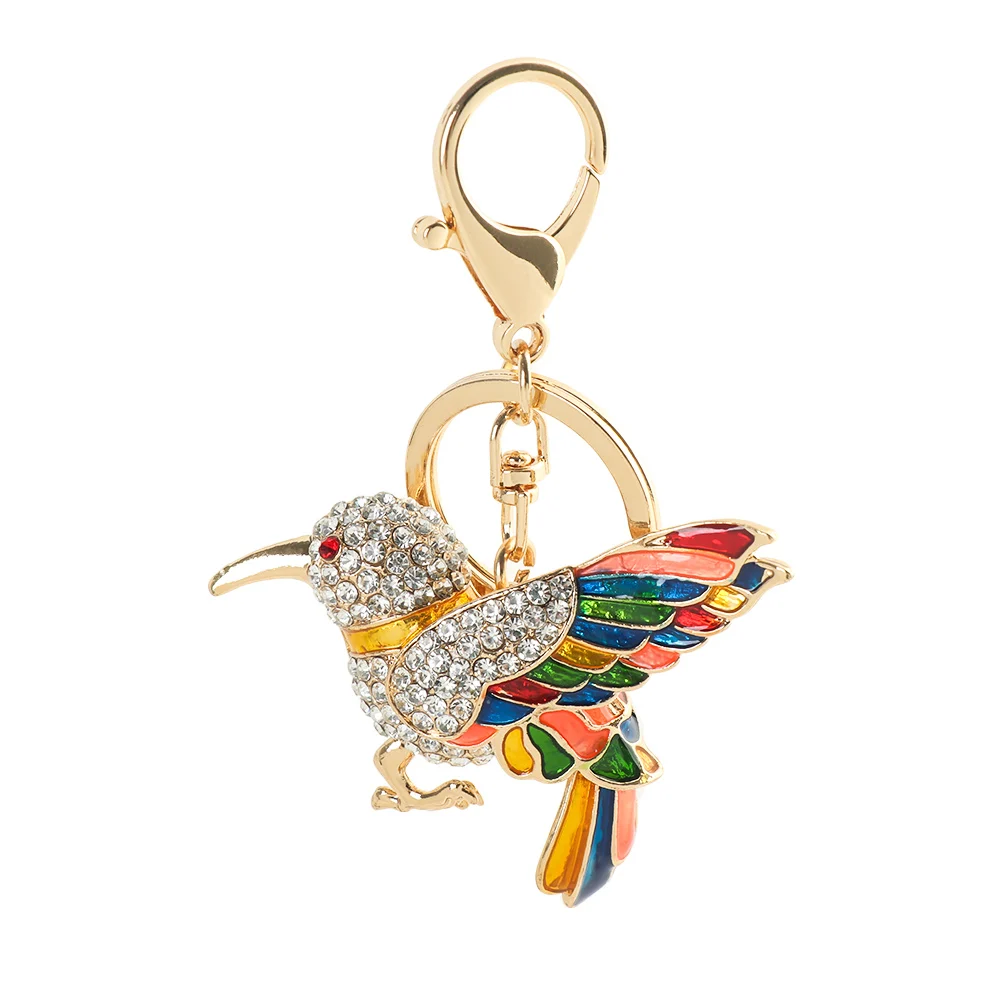 Брелок с кристаллами в виде животных черепаха пчела попугай колибри стерео