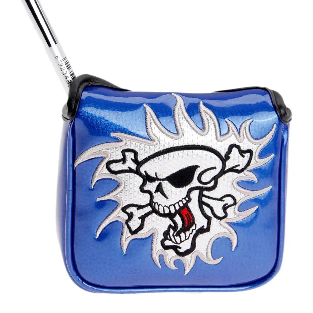 Чехол для клюшки гольфа с магнитной застежкой череп ПУ водонепроницаемый