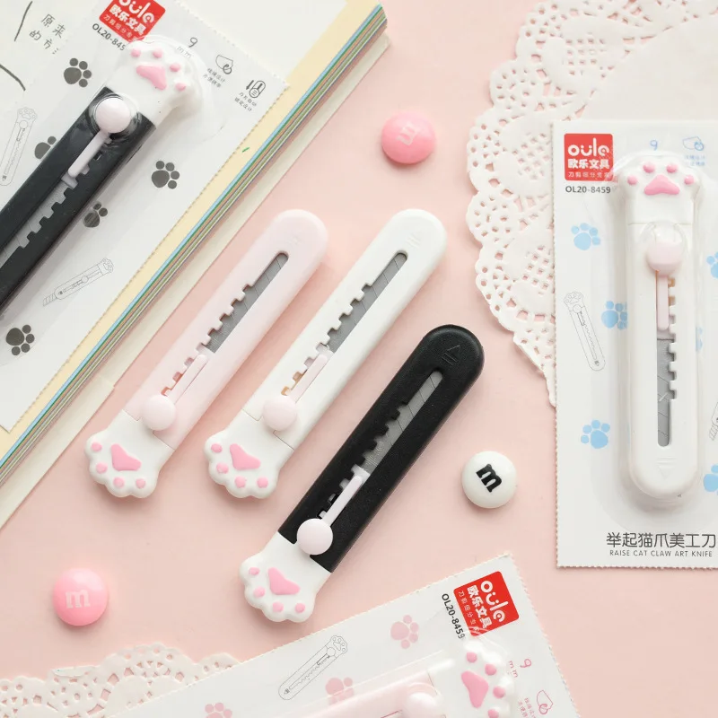 

Mini Cat's Claw Utility Knife Demolition Express Paper Knife Cute Girl Heart Wallpaper Knife Multi-function Student Art Knife