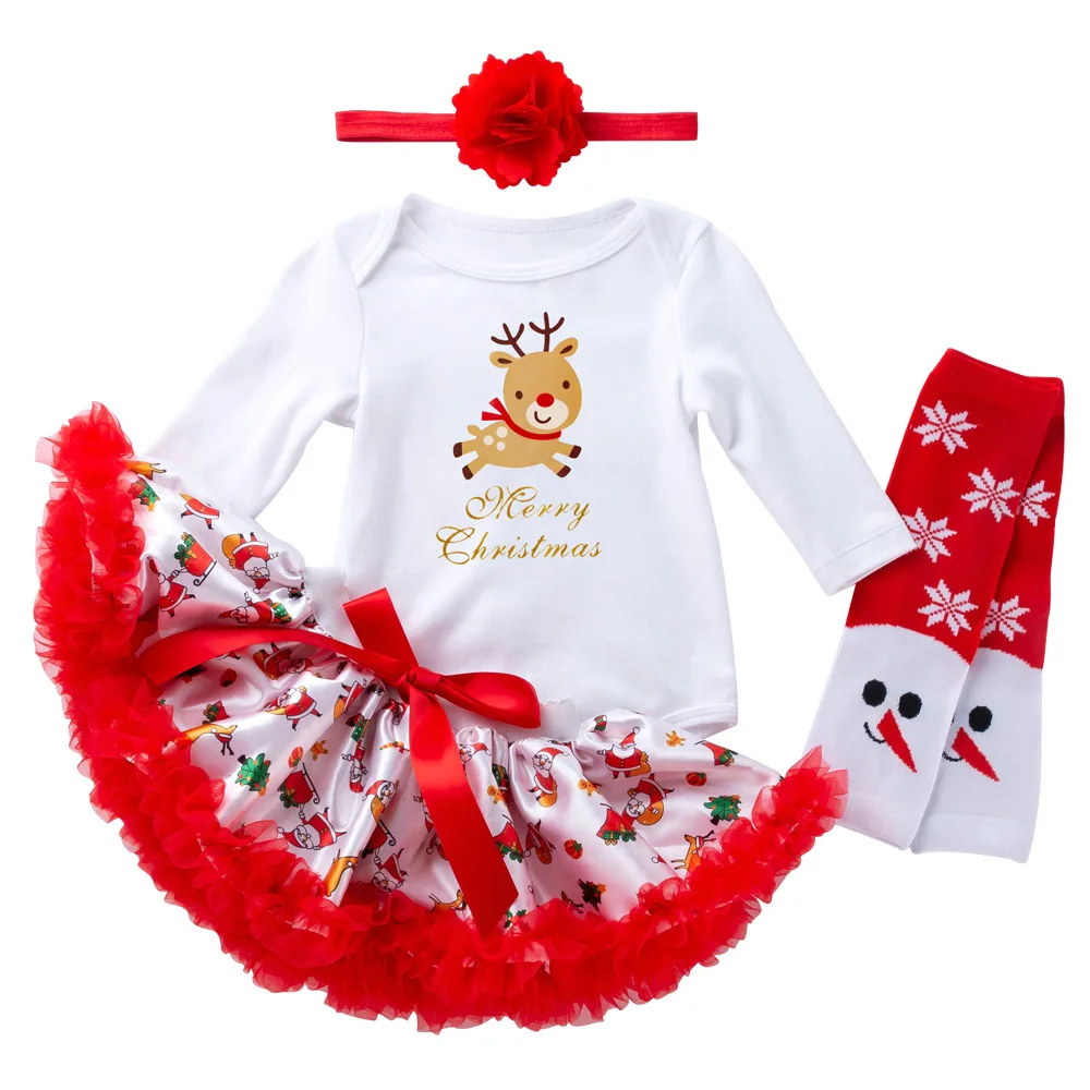 

Одежда для новорожденных девочек, рождевечерние, детская одежда для новорожденных 0-24 месяцев, Топы + юбка + обувь + повязка на голову, 4 шт., на...