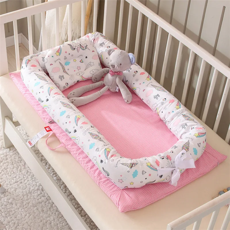 

Portable Baby Bionic Bed Cotton Cradle Baby Bassinet Bumper Folding Sleep Nest For Bed Toddler Newborn Play Mat Crib Travel