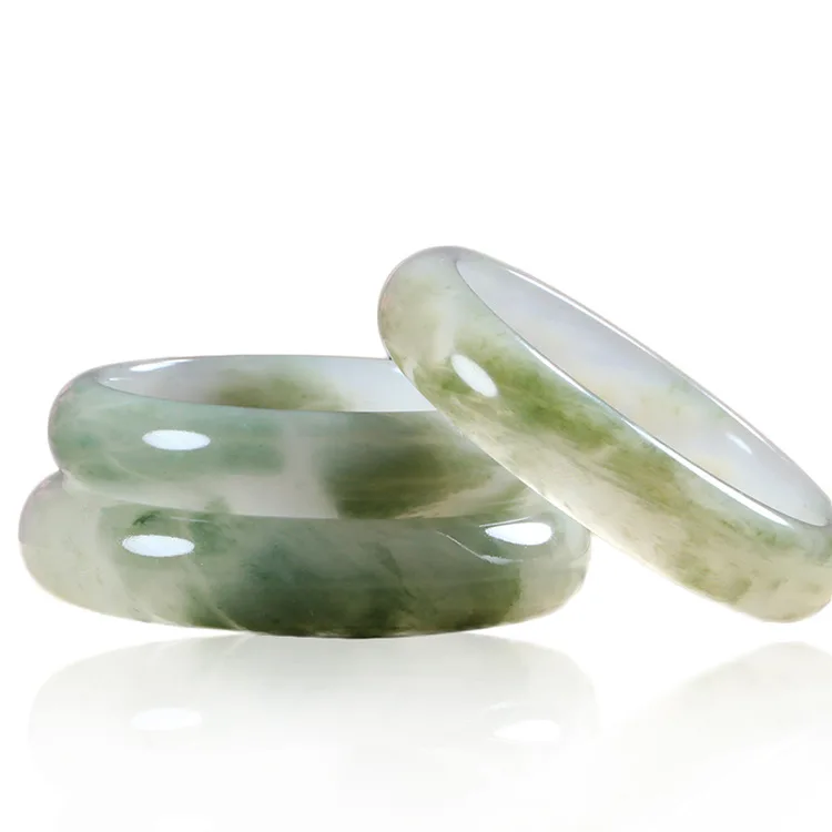 

Natural Green Jadeite Jade Flower Bangle Bracelet Fashion Temperament Jewelry Gems Accessories Gifts Wholesale