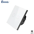 Esooli ЕСВеликобритания wifi умный сенсорный переключатель приложение беспроводной дистанционный светильник настенный выключатель Хрустальная стеклянная панель работает с AlexaGoogle Home