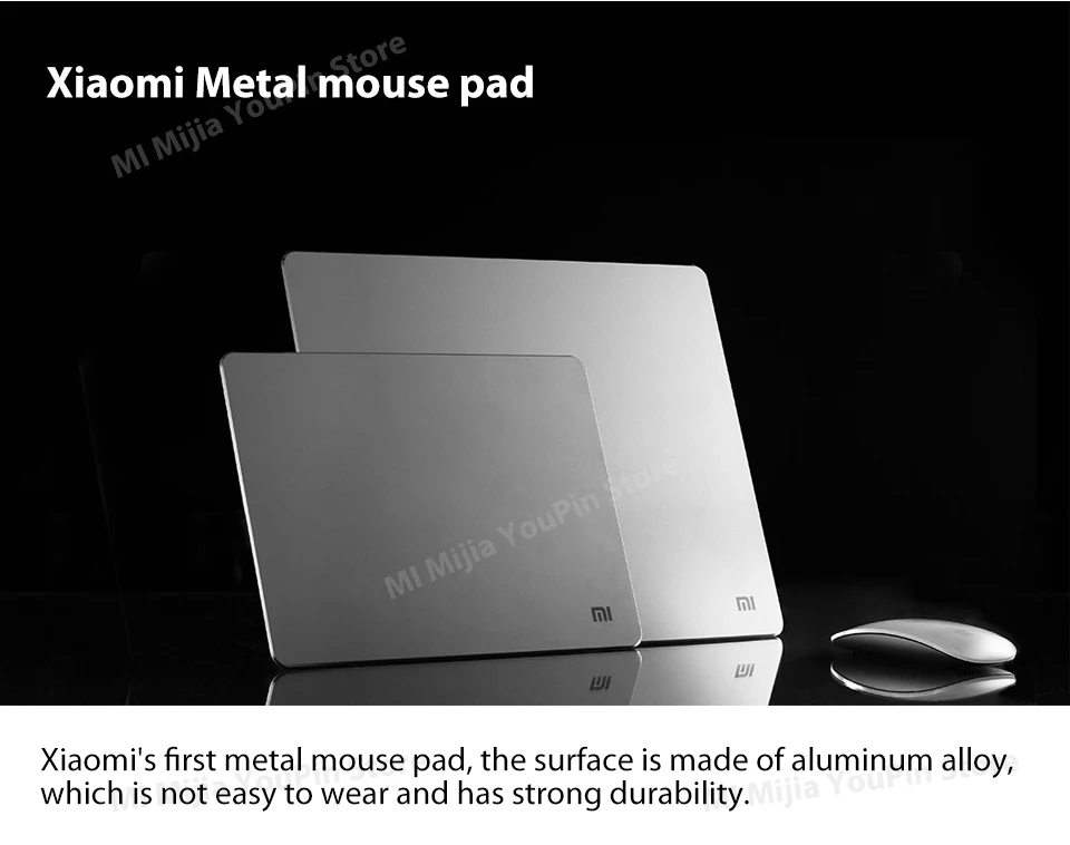Xiaomi Mi, оригинальные коврики для мыши из металлического алюминиевого сплава, противоскользящий тонкий коврик для мыши, ПК, компьютера, ноутбука, 300*240*3 мм/240*180*3 мм