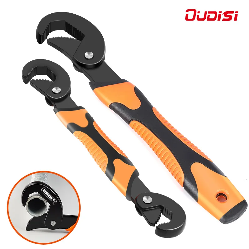 Набор универсальных гаечных ключей OUDISI для труб, саморегулирующийся, с чугунным корпусом, 14-27 мм, 27-63 мм, многофункциональный гаечный ключ Набор универсальных гаечных ключей OUDISI для труб, саморегулирующийся, с чугунным корпусом, 14-27 мм, 27-63 мм, многофункциональный гаечный ключ