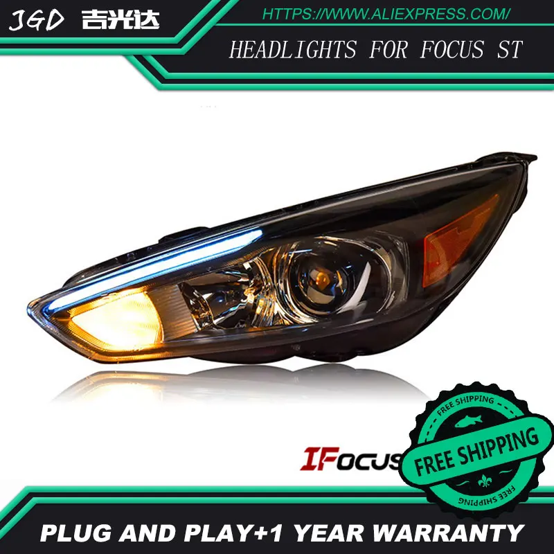 Фары головного света HID Ford Focus фары грыжа аксессуары чехол для ST 2015 2017 Стайлинг