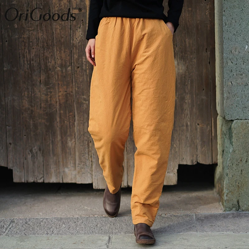 OriGoods Для женщин зимние брюки для девочек детские плотные теплые Стёганое одеяло