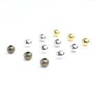 Круглые металлические бусины, 346 мм, из родиевого золота серебристый оттенок пробы, фурнитура для изготовления ювелирных изделий