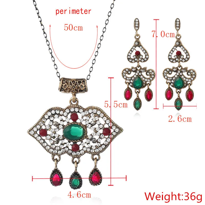 Ретро колье с подвеской серьги имитация коралловых бусин ювелирный набор