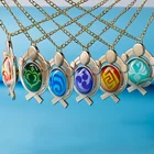 Ожерелье Game Genshin Impact Vision Lnazuma Ganyu Keqing Wendi Xiao, светящееся ожерелье из 7 элементов, оригинальное ожерелье с глазами