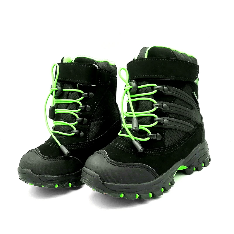 

NEW 1pair -30 degree Boy Wool Snow Boots Leather Ski Winter Warm Shoes, Children Fashion kid Boot