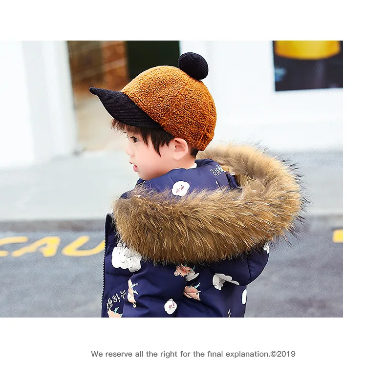 Winter children's down suit Girls pink snow suit Boy ski down suit Baby windproof down jacket+ thick Keep warm down pants