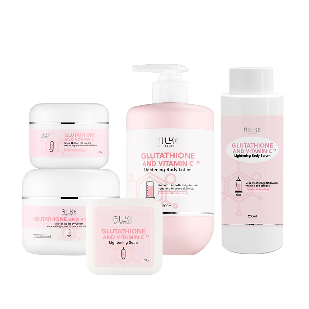 

AILKE Korean glutathion facial care set moisturizing whitening skin lotion cream Body oil soap shea butter face rose savon