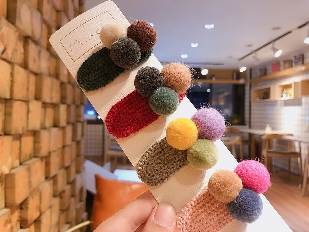 Модные милые заколки-пряжки с помпоном 24 шт. шпильки для волос заколки головной