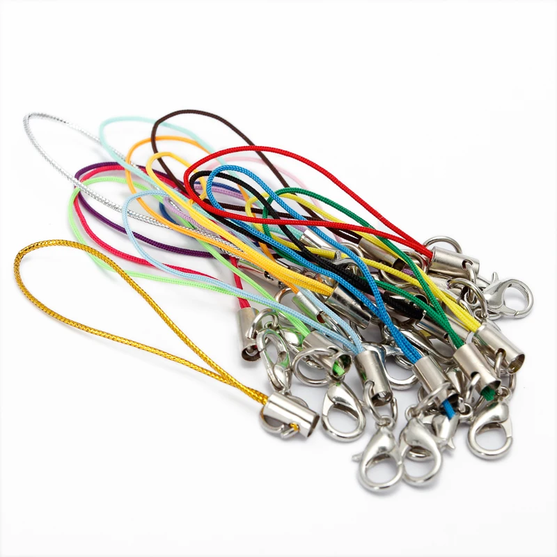 50pcs/lot Colorful Cell Phone Lanyard Strap Cords Mobile Cord With Lobster Clasp Keychain For Jewelry Findings | Украшения и