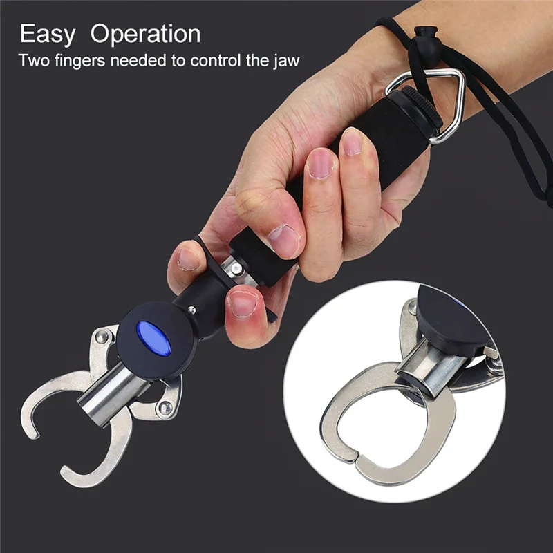 

Portable Fish Lip Catcher Clamp Pliers Clamp Stainless Steel Fishing Tackle Fish Rack With Scale
