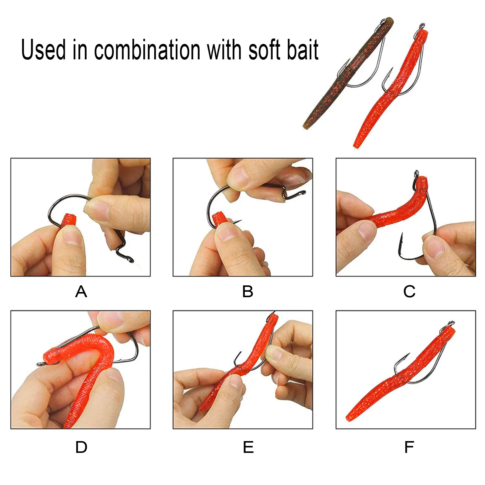 

100pcs Fishing Worm Hooks 38105 Black Nickle High Carbon Steel Soft Bait Crank Jigs Fishhook for Bass Saltwater Freshwater