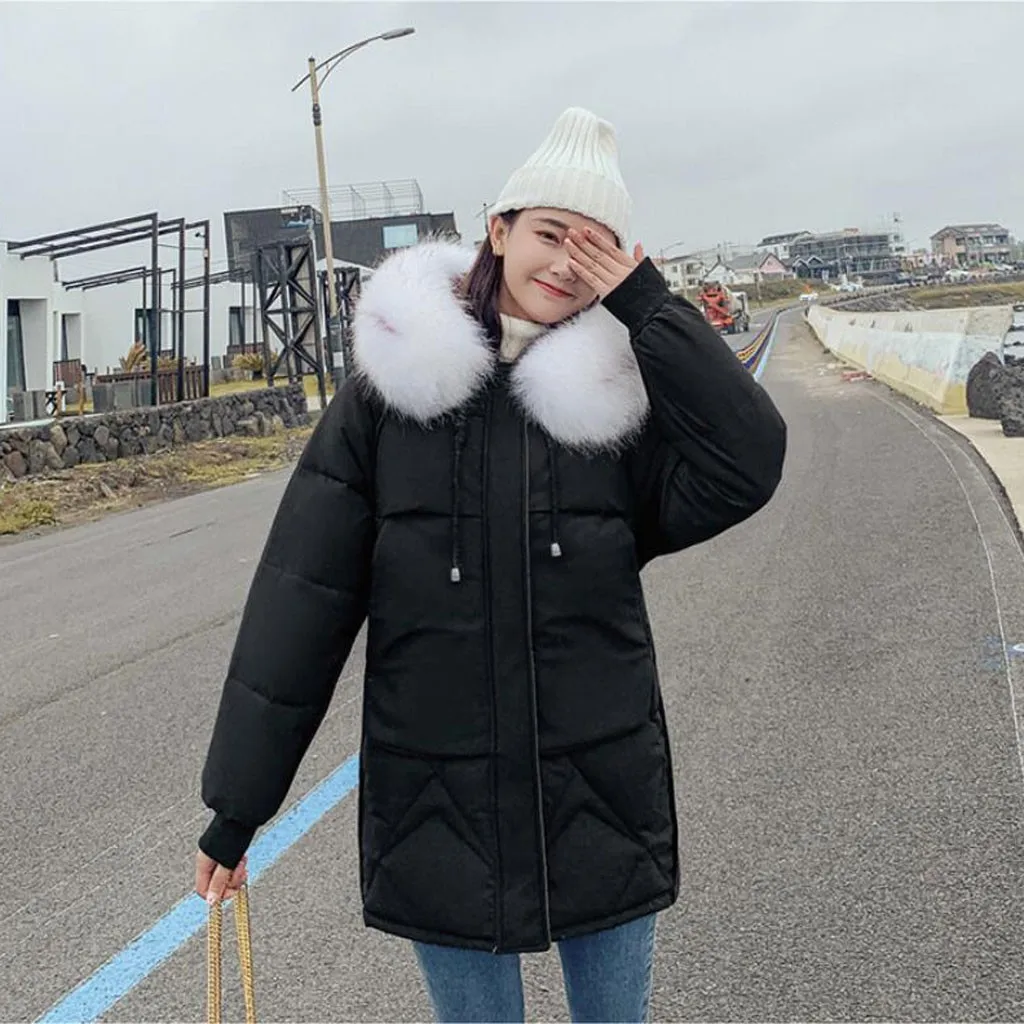 Женское повседневное толстое пальто SAGACE с длинным рукавом и капюшоном зимняя