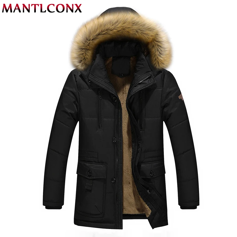 MANTLCONX Men Winter Wool Jackets Coats Thick Cotton Casual Fashion Man Parkas Large Size Jackets Jaqueta Outwear Coat Men