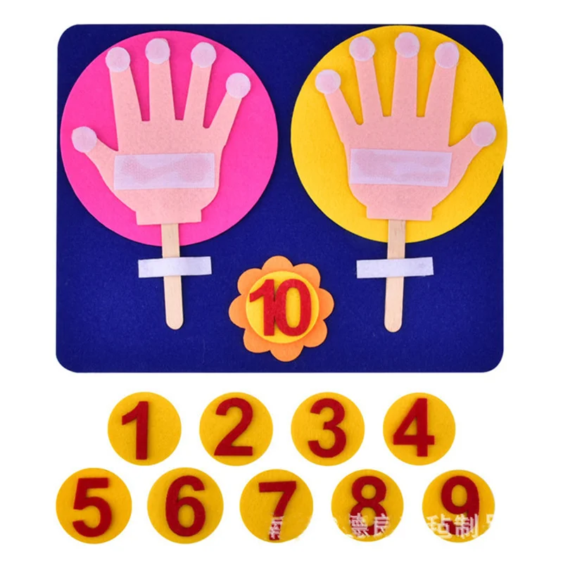 Детские игрушки Монтессори фетровые для детей с подсчетом Раннее Обучение