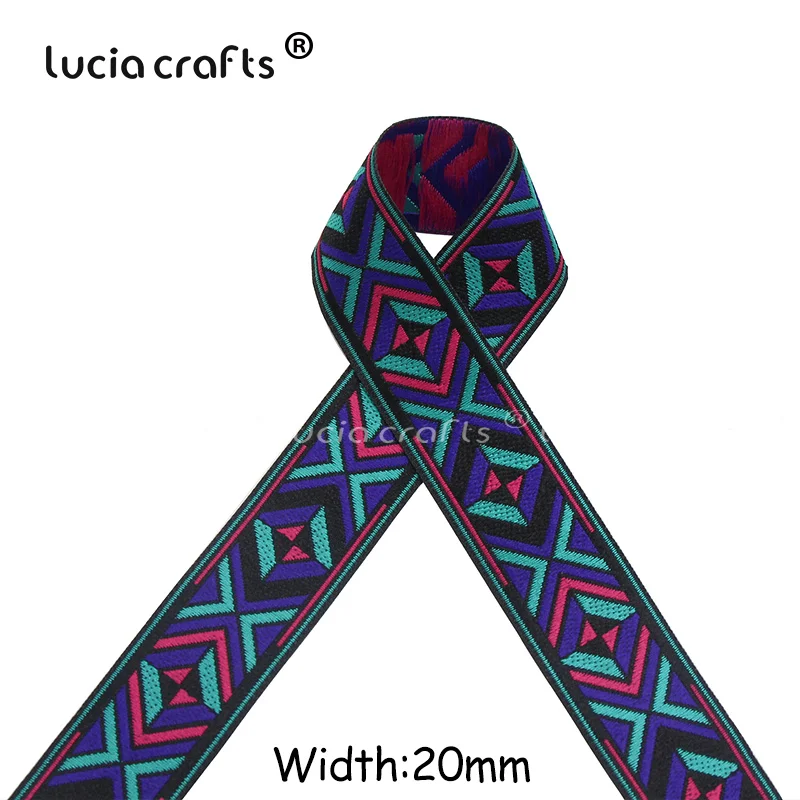 Lucia crafts 1 ярд/лот Этнические вышитые жаккардовые ленты отделка DIY для украшения ручной работы швейная одежда головные уборы Q0701