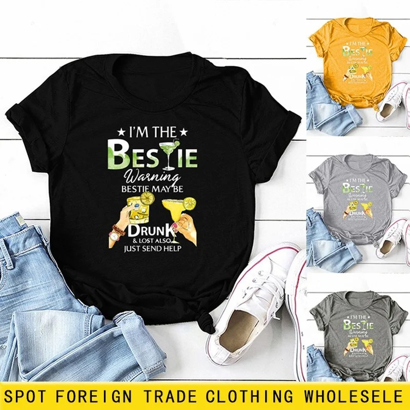 

Letters Printing Woman Tshirts Casual Summer Fashion Loose Shirts for Women Short Sleeve T-shirt O Neck Women's Wear summer 2021