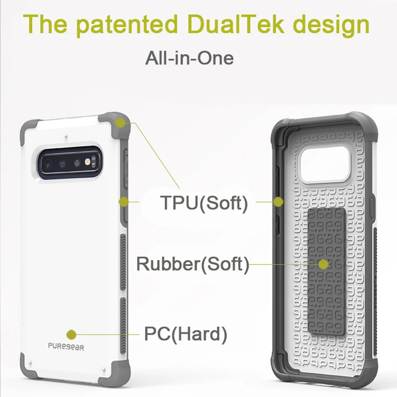 PureGear Shockproof Hard Silicone Case For Samsung Galaxy S10 S10-Plus Anti-Fall Cover For Galaxy S10E