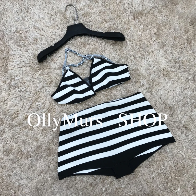 

Stripe Womens Sets render close-fitting fashion knitting fission Vest harness Package hip shorts suit underwear Show thin