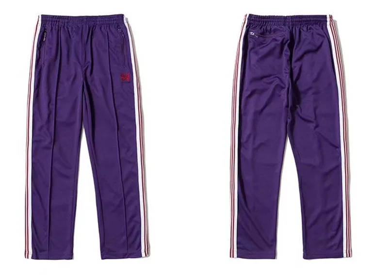 Мужские и женские спортивные штаны 19FW AWGE черные в полоску с вышивкой бабочки