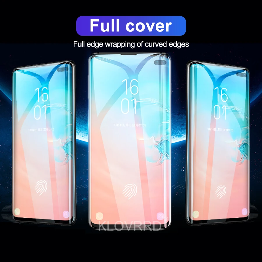 3D 20D полное изогнутое покрытие из закаленного стекла для samsung Galaxy S10E S10 5G S9 S8 Plus S7 Edge Note 8 9 A8 Защитная пленка для экрана