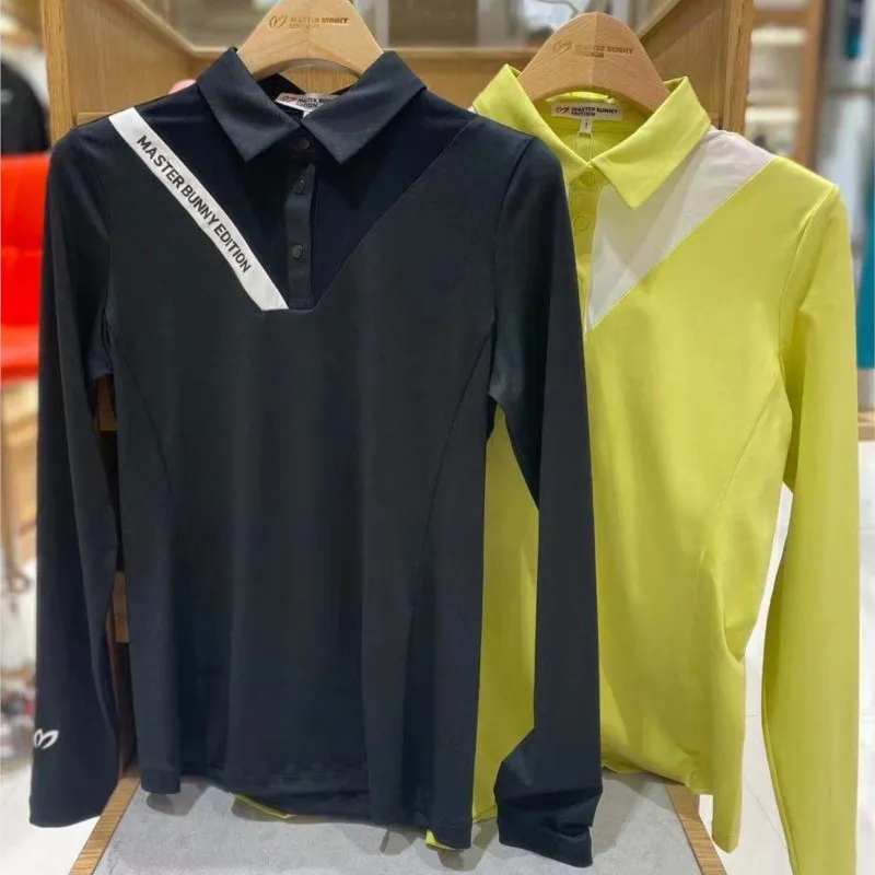 Golf Women's Fall/Winter Sports Long Sleeve Polo Shirt Korean Slim T-shirt Golf Women's Clothing