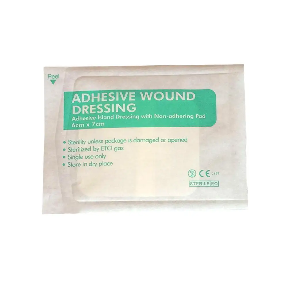 

10Pcs/Lot First Aid Adhesive Wound Plaster Waterproof Gauze Bandage Breathable For Emergency 6*7cm Medical Kit Tool Band-Ai P7W9