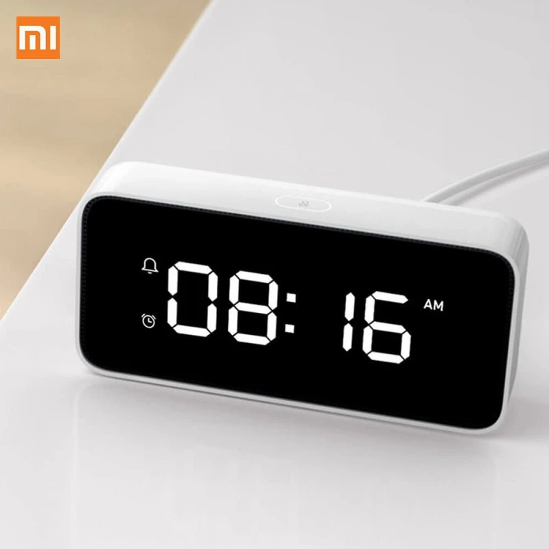 Xiaomi Xiaoai Smart Alarm Clock AI Voice Broadcast ABS Table Dersktop Clocks AutomaticTime Calibration Mi Home App | Электроника