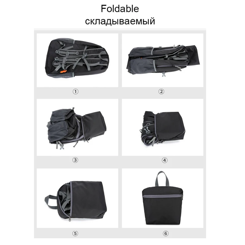 Водонепроницаемый складной походный рюкзак Сверхлегкий портативный для