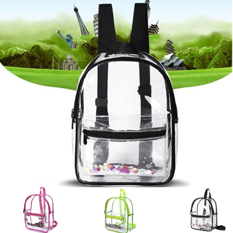 

Fashion Women Backpack Transparent Versatile Student Bags High Quality Youth PVC Backpacks Waterproof Travel School Bag